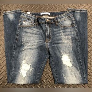 613. KanCan Women's Distressed Blue Skinny Jeans